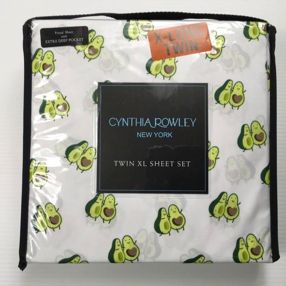 Cynthia Rowley Bedding Avocado Hearts Sheet Set Twin Xl Poshmark